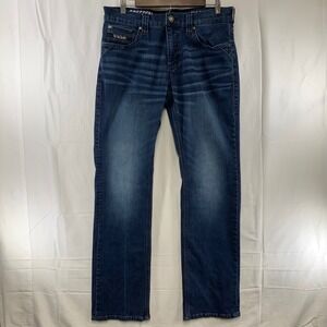 Howitzer Freedom Tactical Jeans Mens 33x34 Blue Dark Wash Straight Leg Stretch